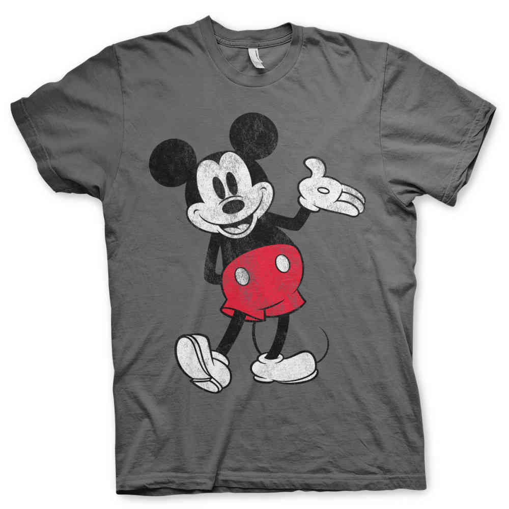 Disney Disney Mickey Mouse Heren Tshirt Distressed Grijs Disney Disney Mickey Mouse Heren Tshirt Distressed Grijs